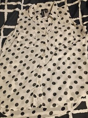 Fun & Flirt Black and White Polka Dot Blouse